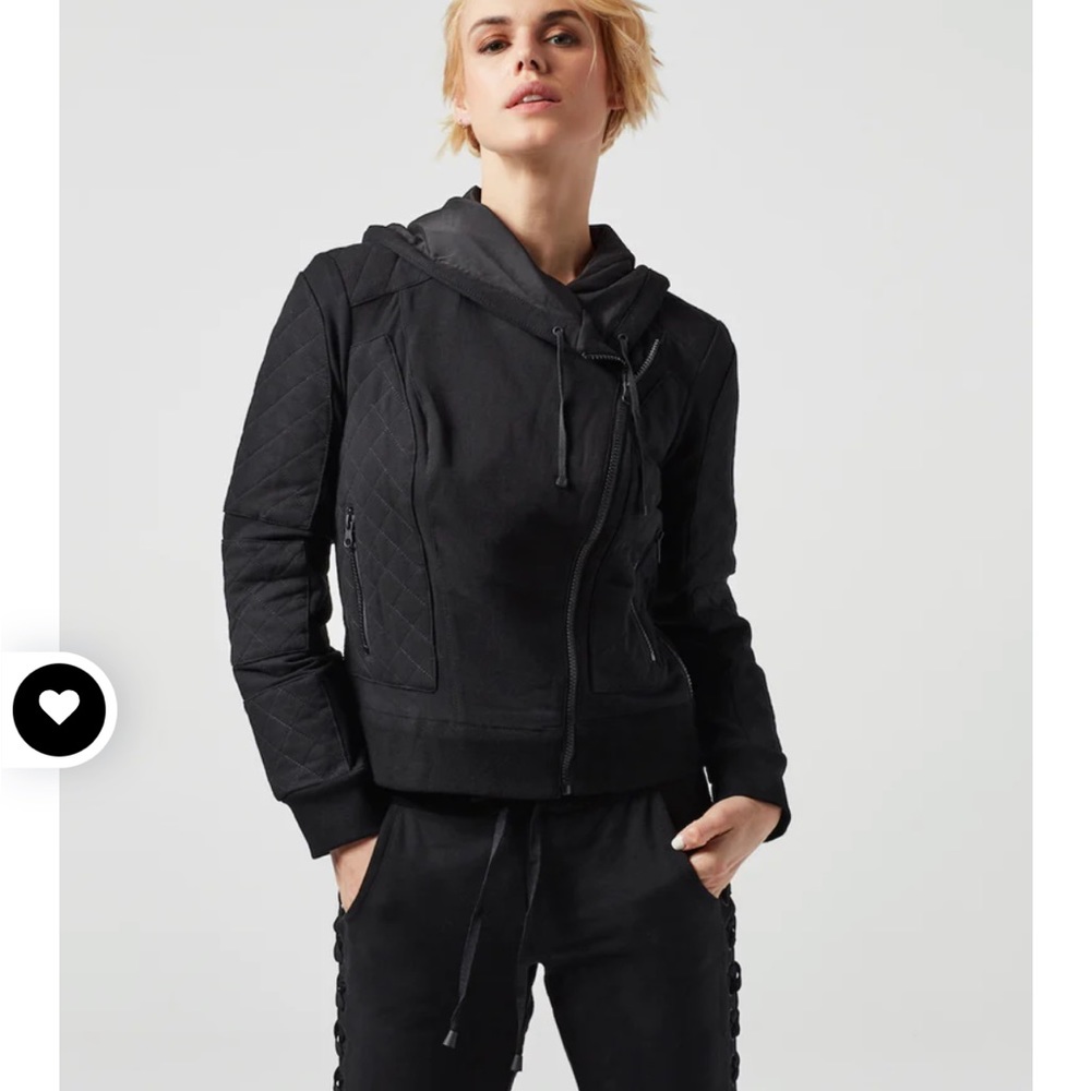 BLANC NIOR - FRENCH TERRY MESH MOTO JACKET